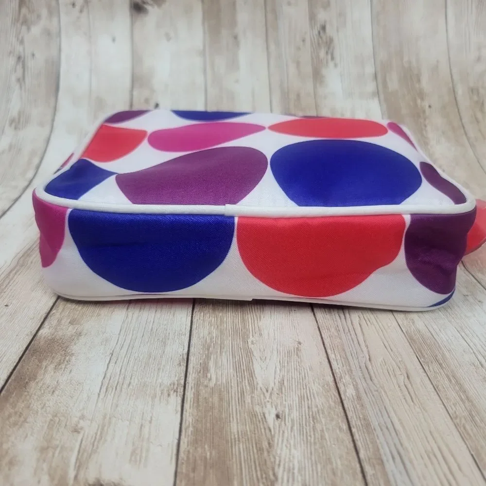 Estee Lauder Lisa Perry Blue Purple Pink Polka Dot Cosmetic Makeup Bag